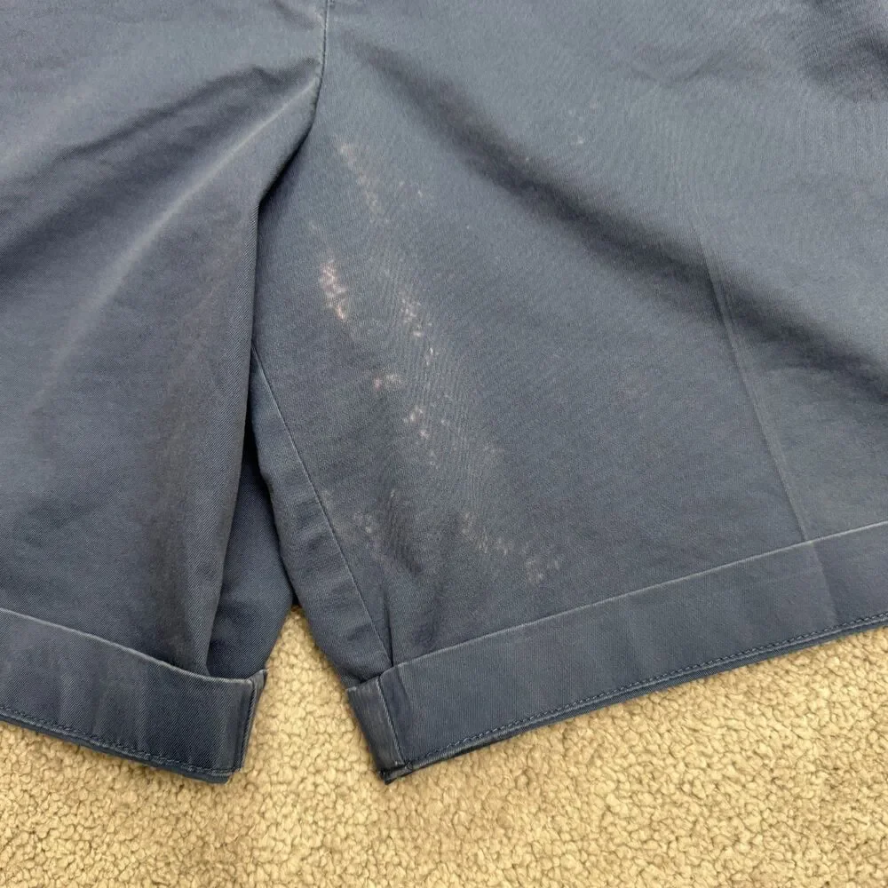 Banana Republic Aiden Chino Shorts Mens 35 Navy Blue Flat Front Casual Preppy